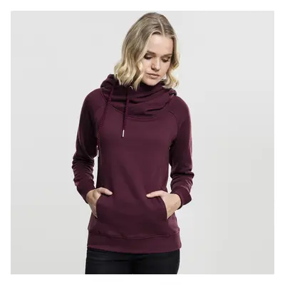 Pulóver Urban Classics Ladies Raglan High Neck Hoody cherry