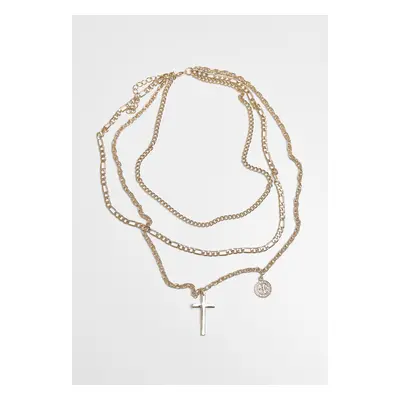 Urban Classics Mini Coin Cross Necklace gold