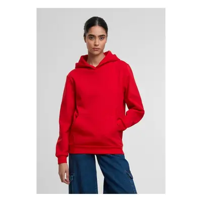 Urban Classics Ladies Loose Light Brushed Fleece Hoody red