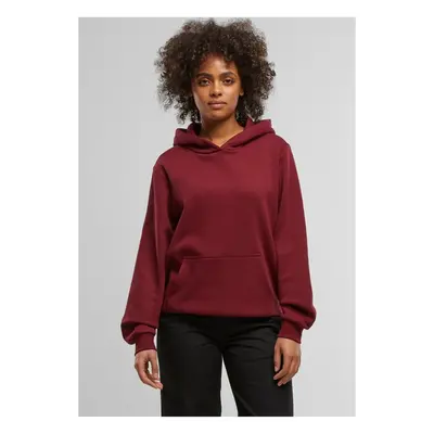 Urban Classics Ladies Organic Loose Brushed Fleece Hoody burgundy