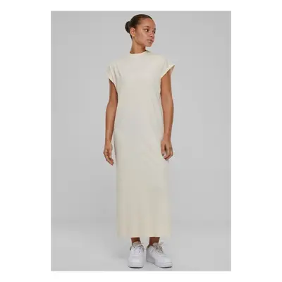 Urban Classics Ladies Long Extended Shoulder Dress whitesand