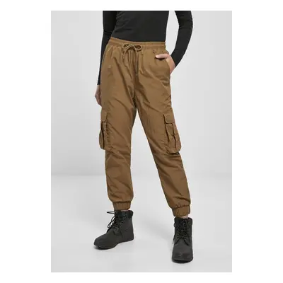 Urban Classics Ladies High Waist Crinkle Nylon Cargo Pants midground