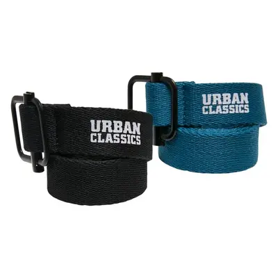 Urban Classics Industrial Canvas Belt Kids 2-Pack black/green