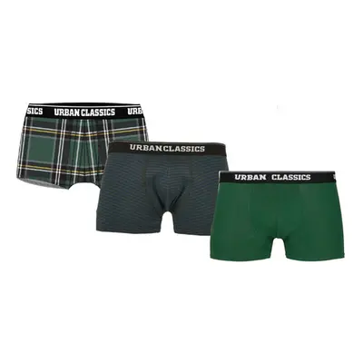 Urban Classics Boxer Shorts 3-Pack dgrn plaidaop+btlgrn/dblu+dgrn