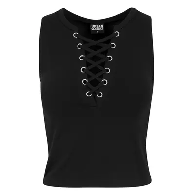 Urban Classics Ladies Lace Up Cropped Top black