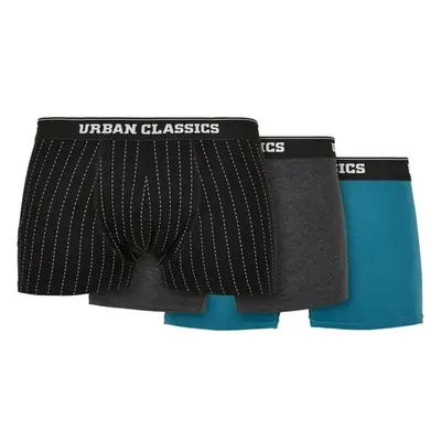 Urban Classics Organic Boxer Shorts 3-Pack pinstripe aop+charcoal+jasper