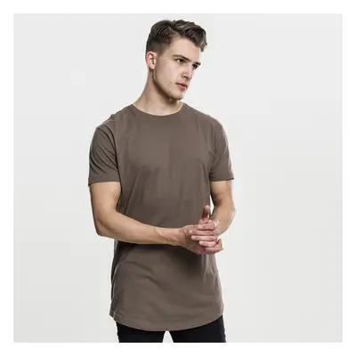 Férfi póló Urban Classics Shaped Long Tee army green