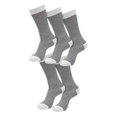 Urban Classics Fine Stripe Socks 5-Pack whitesand/black