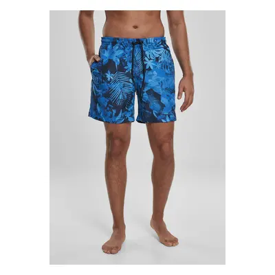 Urban Classics Pattern Swim Shorts blue flower