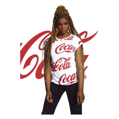 Mr. Tee Ladies Coca Cola AOP Tee white