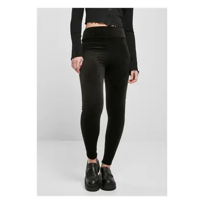 Urban Classics Ladies High Waist Rib Velvet Leggings black