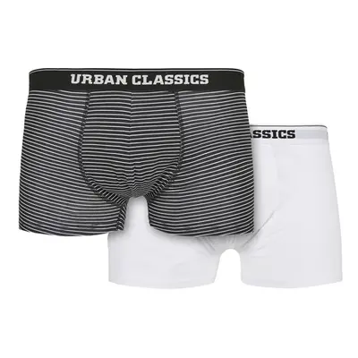 Urban Classics Organic Boxer Shorts 2-Pack mini stripe aop+white