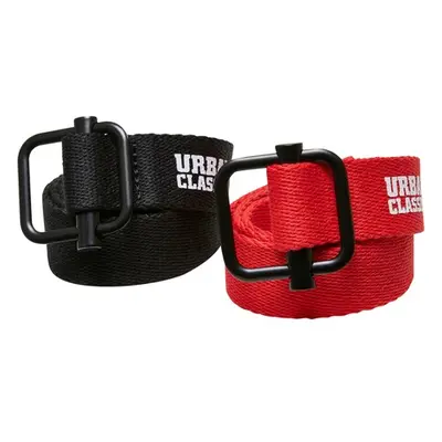 Urban Classics Industrial Canvas Belt Kids 2-Pack black/red