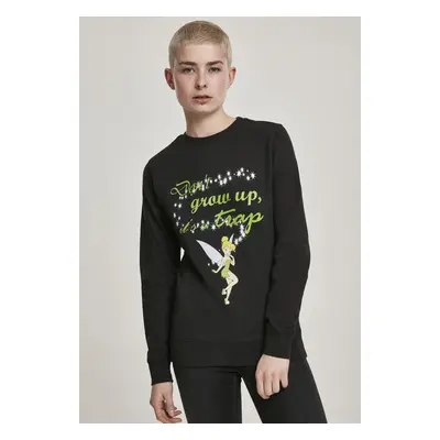 Mr. Tee Ladies Tinkerbell Dont Grow Up Crewneck black