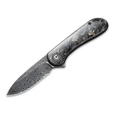 Civivi Elementum C907C-DS1 Golden Shred Carbon Fiber Damascus kés