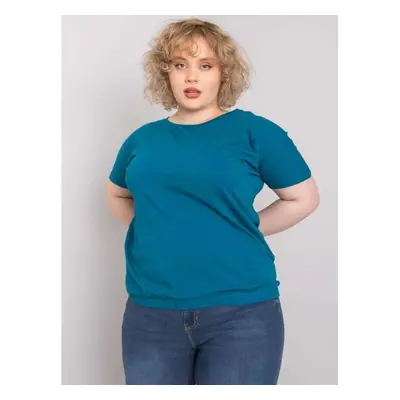 Női plus size blúz bordázott derékkal ADDYSON kék