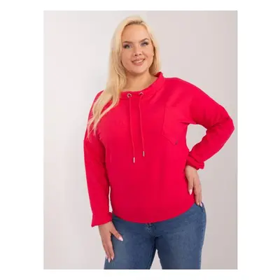 Női blúz zsebbel plus size SITA piros