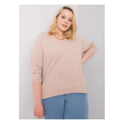 Női plus size kapucnis pulóver ALEXANDRIA bézs színű