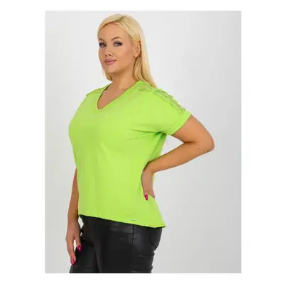 Női V-nyakkivágású blúz plus size ASIA lime