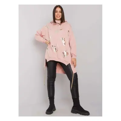 Női kapucnis pulóver plus size PAULIE pink