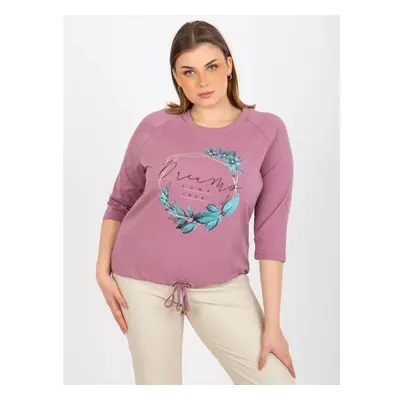 Női blúz strasszos applikációval plus size LIBBY pink