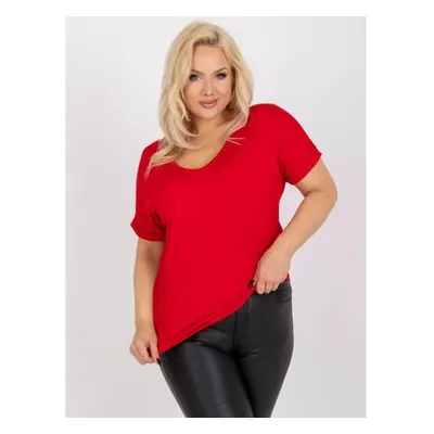 Női viszkóz blúz plus size BASE piros