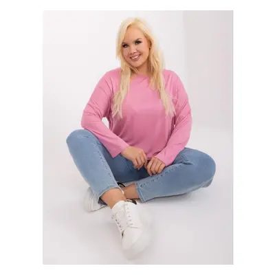 Női plus size blúz applikációval PALOMA rózsaszínű