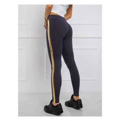 Női RUE PARIS leggings csíkos szürke színben