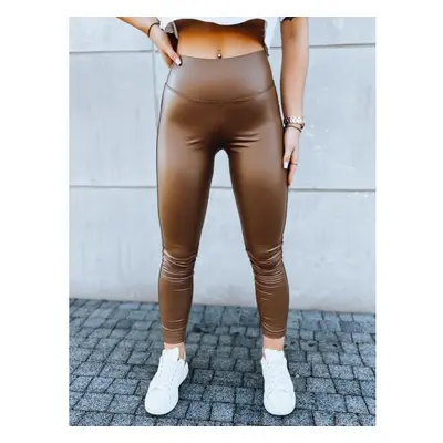 Női viaszos leggings JEWELS camel