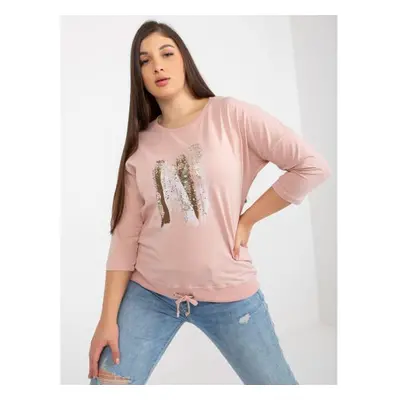 Női nyomtatott blúz plus size FIDELIA pink