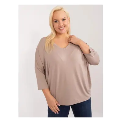 Női plus size blúz sötétbézs