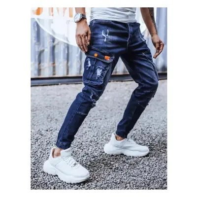 Férfi denim jogger nadrág sötétkék DENIM