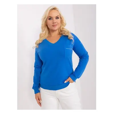 Női plus size basic blúz ONE sötétkék