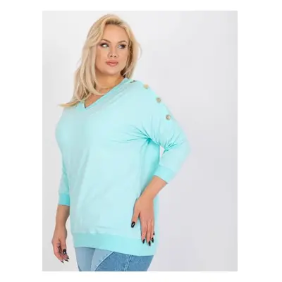 Női gombos pamut plus size blúz ROY menta