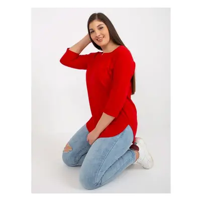 Női plus size basic blúz FABIA piros