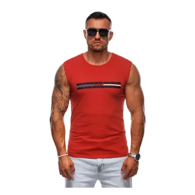 Férfi nyomtatott tank top S1956 piros