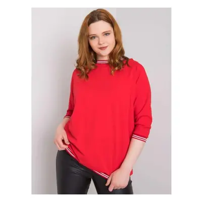 Női plus size pamut blúz PEARL piros