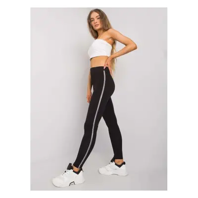 Női pamut leggings Naila RUE PARIS fekete és ezüst RUE PARIS fekete és ezüst