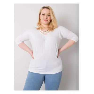 Női plus size blúz MARIEL fehér