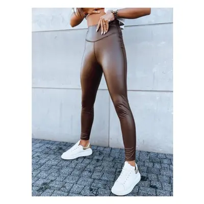 Női viaszos leggings JEWELS barna