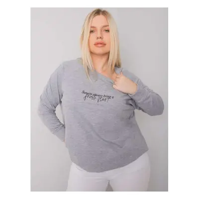 Női melange plus size pulóver MARLOW szürke