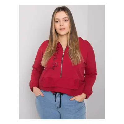 Női kapucnis pulóver KAYLEE plus size bordó