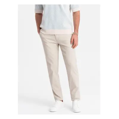 Férfi chino nadrág SLIM FIT krém színű