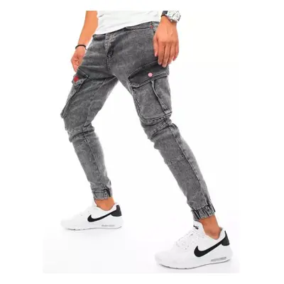 Férfi denim jogger nadrág világosszürke DENIM