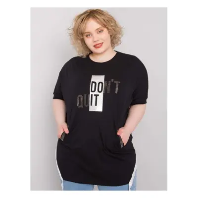 Női plus size blúz CLARE fekete