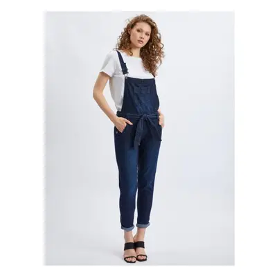 Sötétkék női Slim Fit farmer Lackline-okkal