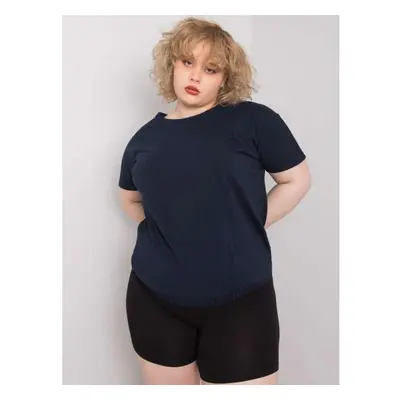 Női bordázott blúz ADDYSON tengerészkék plus size