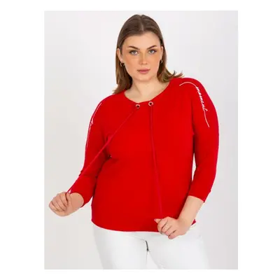 Női nyomtatott blúz plus size KARRIE piros