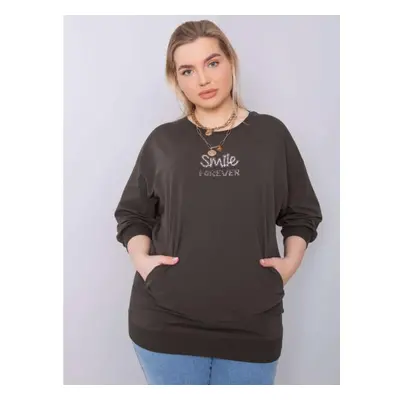 Női plus size blúz MESSINA sötét khaki