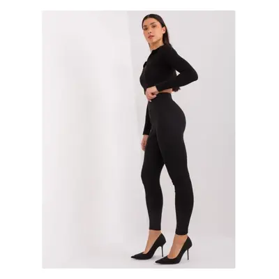 Női magas derekú leggings RUE PARIS fekete